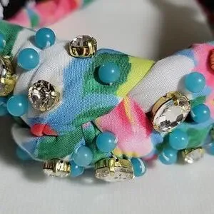 Roller Rabbit x Lele Sadoughi Ponderosa Bead and Crystal Knot Headband Roller Rabbit Kids Beaded Crystal Knotted Headband, Multi  main image 3